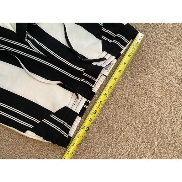INC NWT Black Striped Drawstring Black/White Wide Leg Pants, Size 4, MSRP $70 - Picture 4 of 7